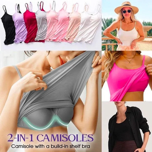 Cami Bra – Women’s Camisole With Built In Padded Bra Vest 💕🎁